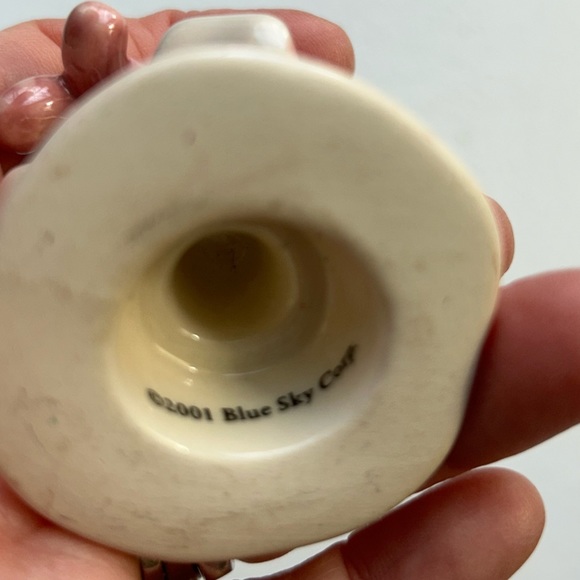 Vintage Blue Sky pottery pink/cream Peace angel  ornament Heather Goldminc - Picture 5 of 5